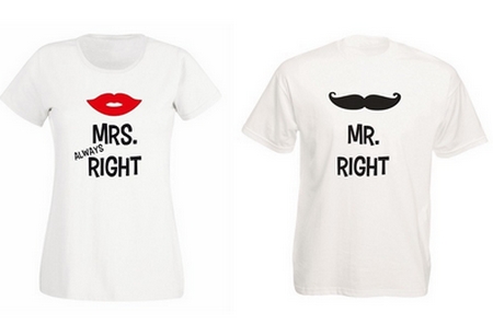 Mr. Right & Mrs. Always Right Partner T-Shirts