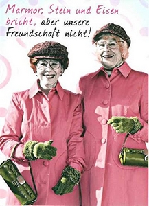 Marmor, Stein und Eisen bricht, aber unsere Freundschaft nicht postkarte