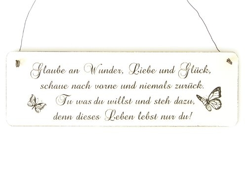 Glaube an Wunder, Liebe und Glück ... (Türschild Shabby Vintage)