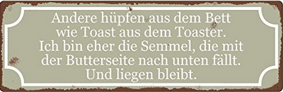 Andere hüpfen aus dem Bett wie Toast aus dem Toaster. Ich bin eher die Semmel, die mit der Butterseite nach unten fällt. Und liegen bleibt.