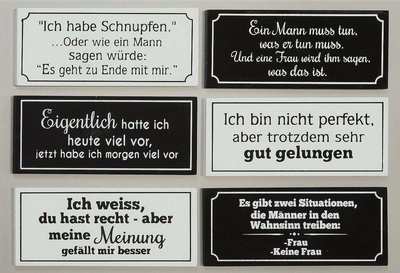Magnete 6-er Set mit Sprüchen