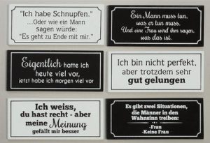 (aus Holz) 6er Set mit Sprüchen spruechetante.de