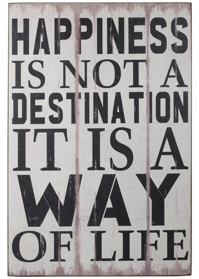 Happiness is not a destination it is a way of life