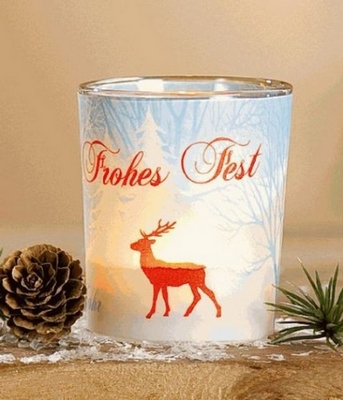 Teelicht Glas Frohes Fest