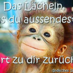 Das Lächeln, das du aussendest, kehrt zu dir zurück. (Indisches Sprichwort)