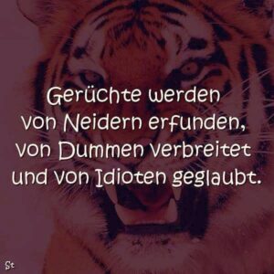 Gerüchte werden von Neidern erfunden, von Dummen verbreitet und von Idioten geglaubt.